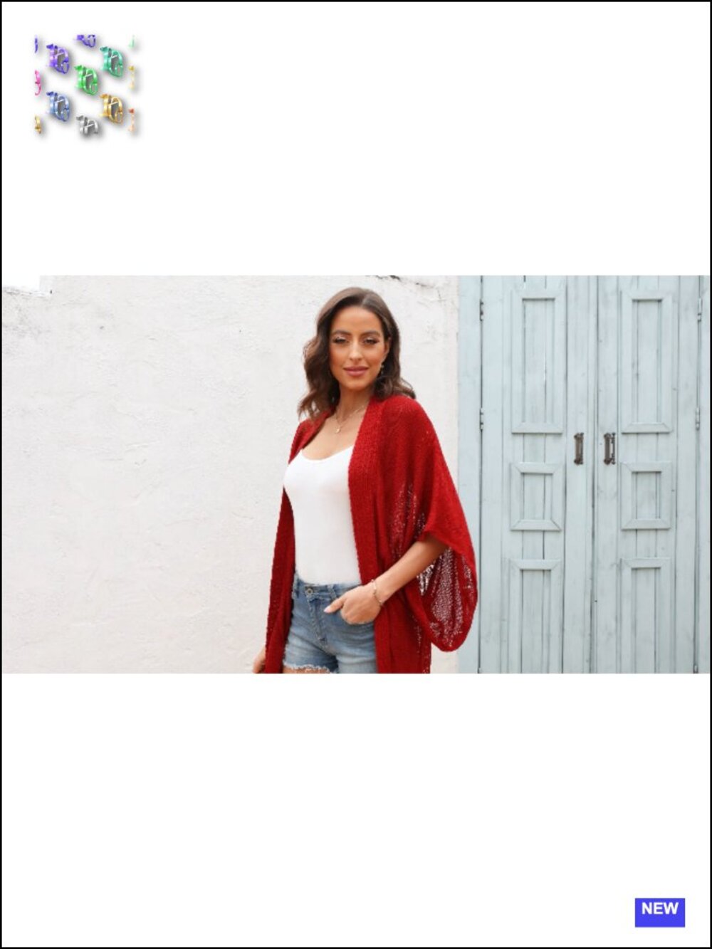 Open Front Kimono Crochet Cardigan Batwing Sleeve Lightweight Knit Sweater - Picture 6 of 6
